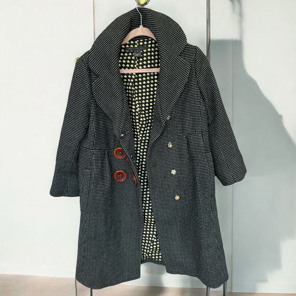 MARC JACOBS Peacoat Dark Grey Vintage Coat Size Medium - Picture 3 of 10